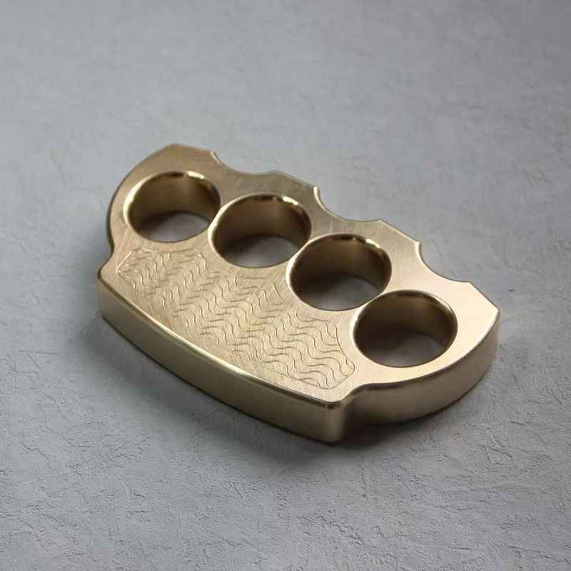 Wave Pattern Design Brass Knuckle Dusters Thick Outdoor Tool