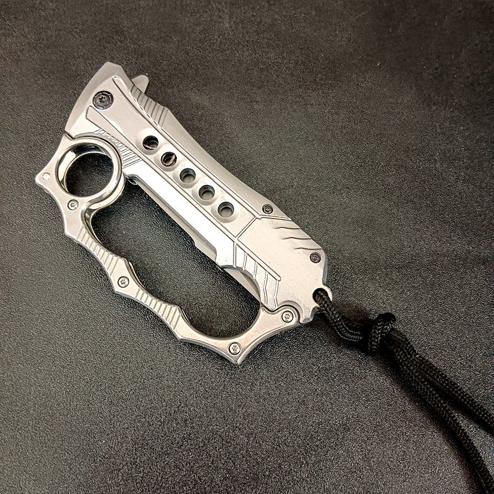 Foldable Outdoor Portable EDC Two-in-one Knuckle Dusters Knife