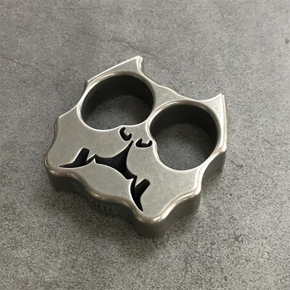 GODEDC Titanium TC21 Dog Head Knuckle Dusters Two Hole Outdoor Tool