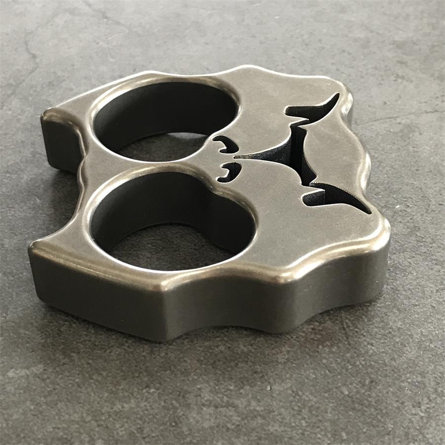 GODEDC Titanium TC21 Dog Head Knuckle Dusters Two Hole Outdoor Tool