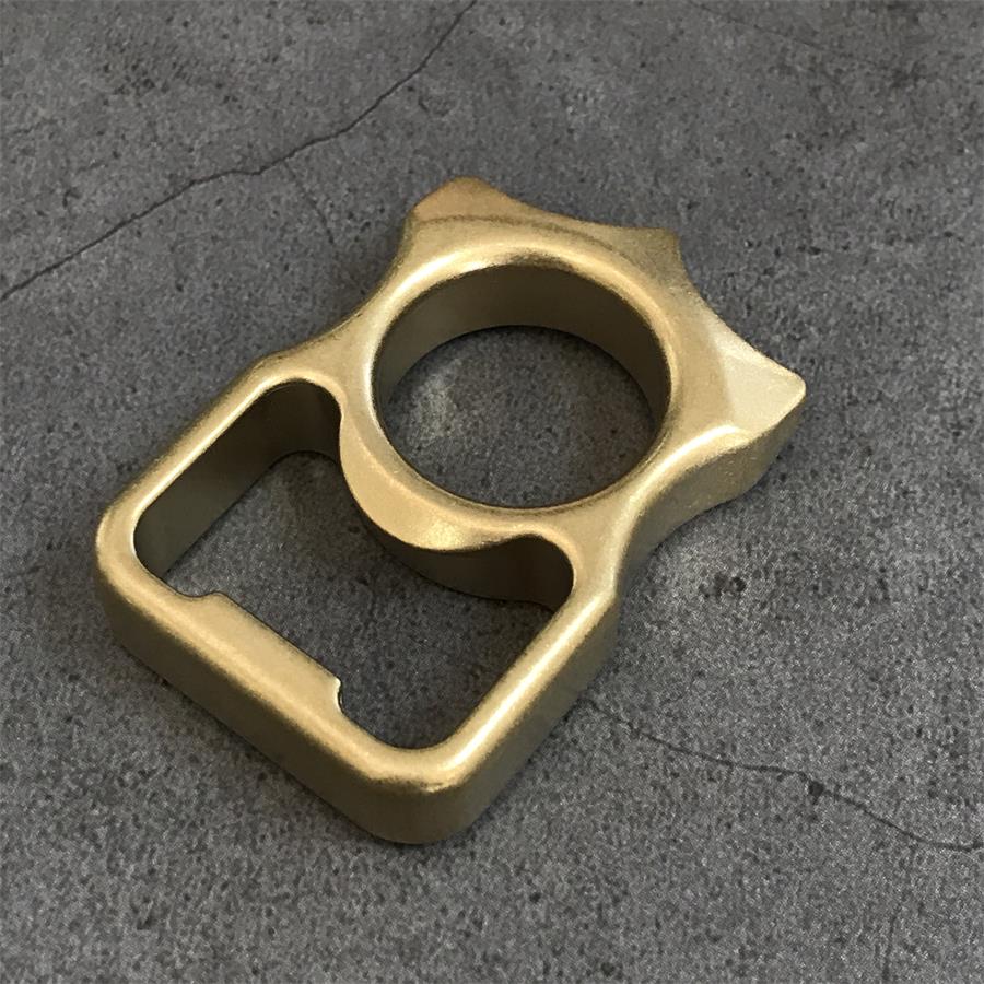 Stonewashed Brass Knuckle Dusters Bottle Opening EDC Keychain Backpack EDC Tool