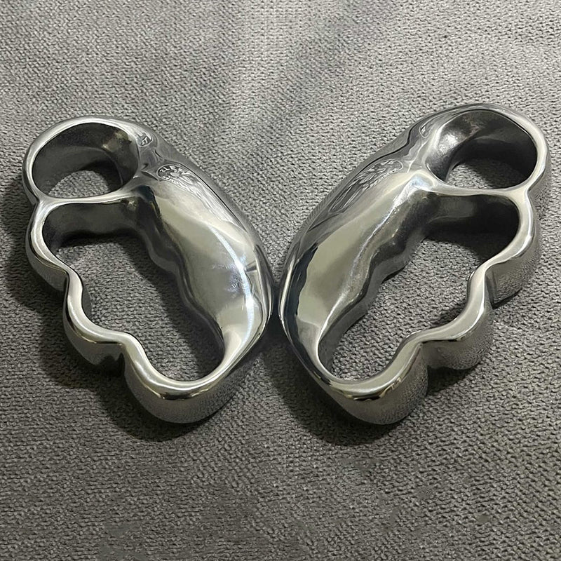 Creative Personalized Left Knuckle Dusters and Right Hand Irregular Hole Outdoor Polishing Tool