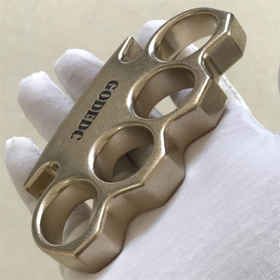 GODEDC Stonewashed Classic Brass Knuckle Dusters Outdoor Tool