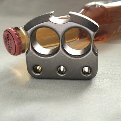 Multifunctional Light Weight Two Hole Titanium Alloy Knuckle Dusters Bottle Opener