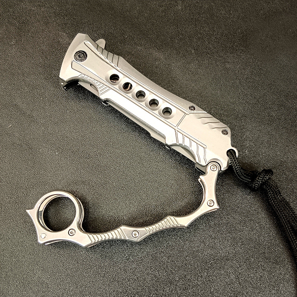 Foldable Outdoor Portable EDC Two-in-one Knuckle Dusters Knife