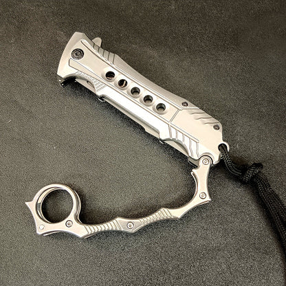 Foldable Outdoor Portable EDC Two-in-one Knuckle Dusters Knife