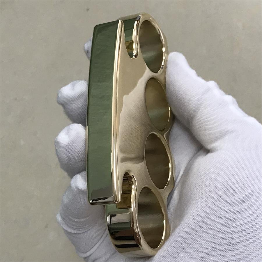 Mirror Polished Classic Brass Large Hole Knuckle Dusters Outdoor Tool