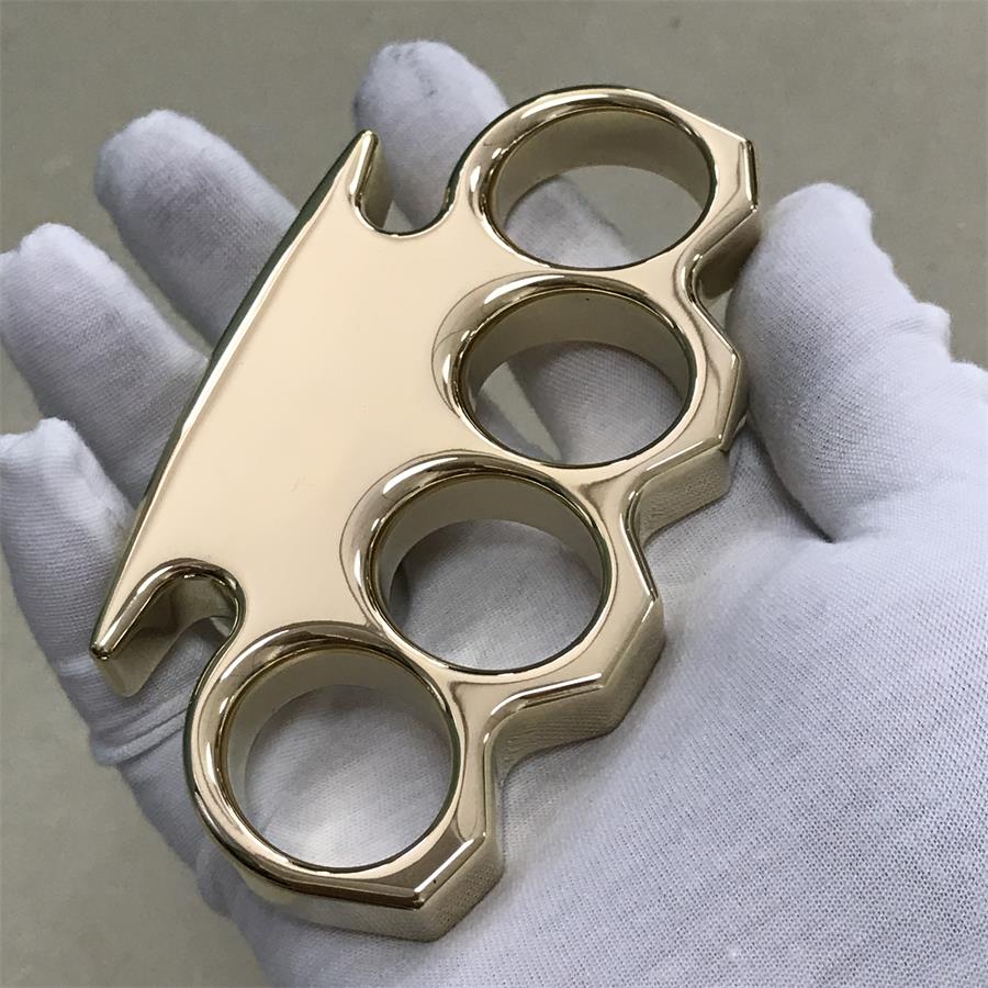Mirror Polished Classic Brass Large Hole Knuckle Dusters Outdoor Tool