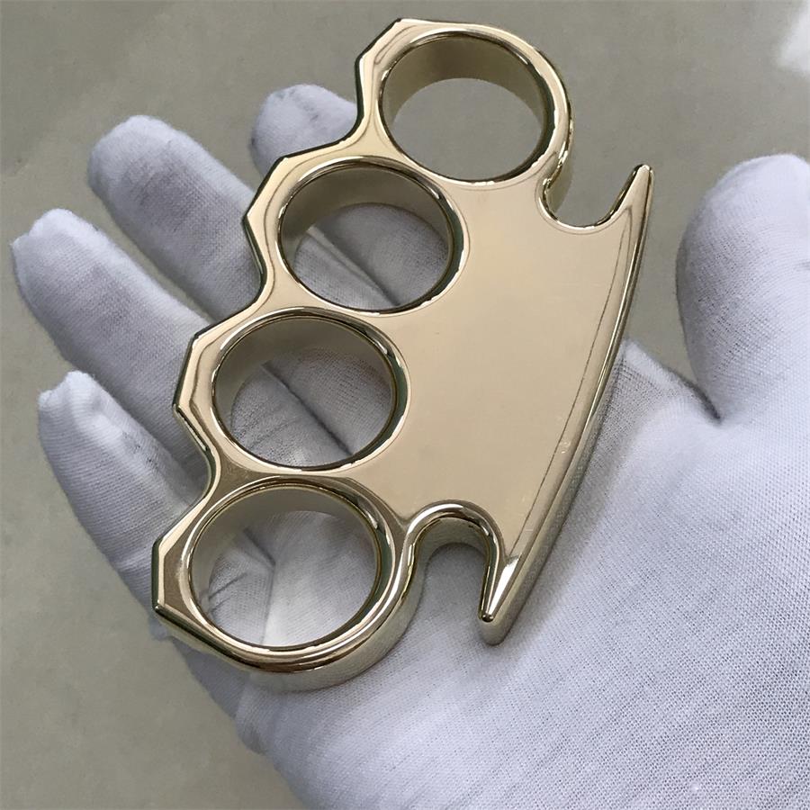 Mirror Polished Classic Brass Large Hole Knuckle Dusters Outdoor Tool