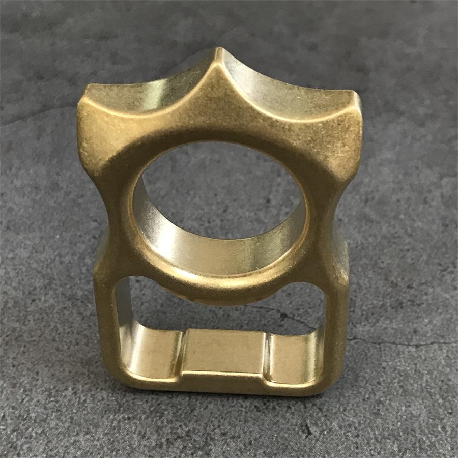 Stonewashed Brass Knuckle Dusters Bottle Opening EDC Keychain Backpack EDC Tool
