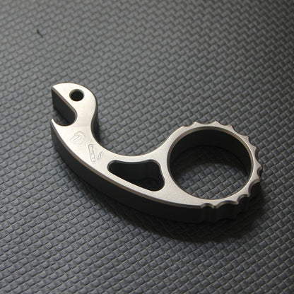 Titanium Alloy Snail Multi-function Bottle Opener Keychain Backpack EDC Knuckle Dusters